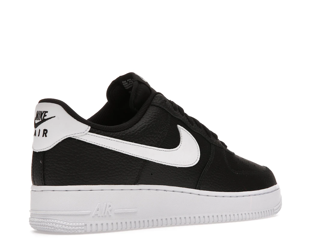 Nike Air Force 1 Low '07 Black White Pebbled Leather