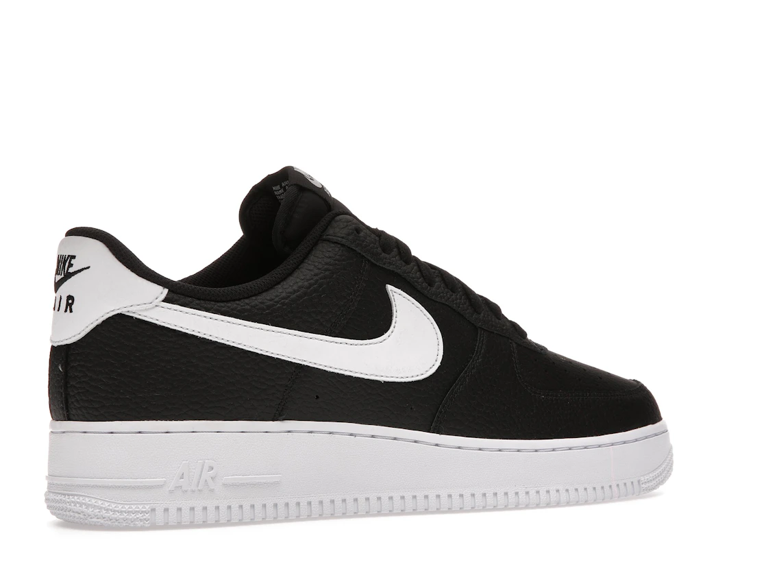 Nike Air Force 1 Low '07 Black White Pebbled Leather