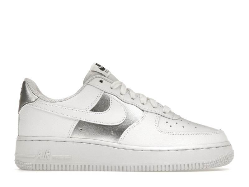 Air force 1 cheap low white metallic silver
