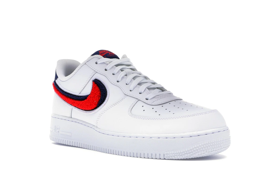 Nike Air Force 1 Low 3D Chenille Swoosh White Red Blue