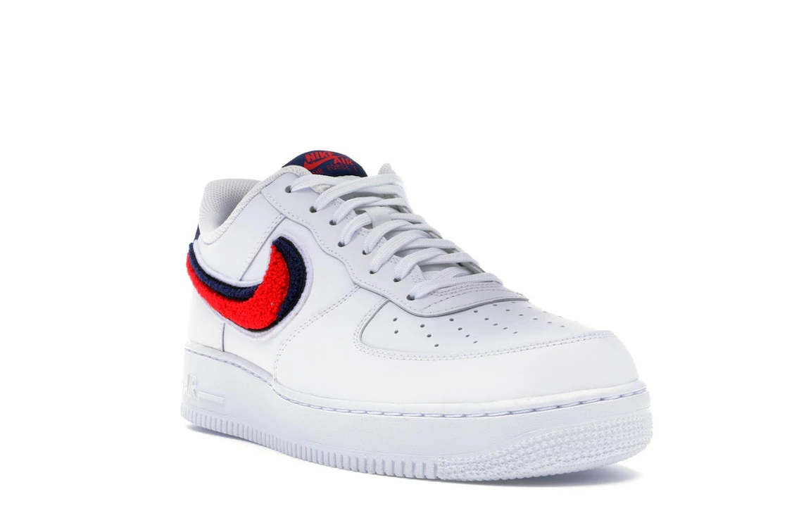 Nike Air Force 1 Low 3D Chenille Swoosh White Red Blue