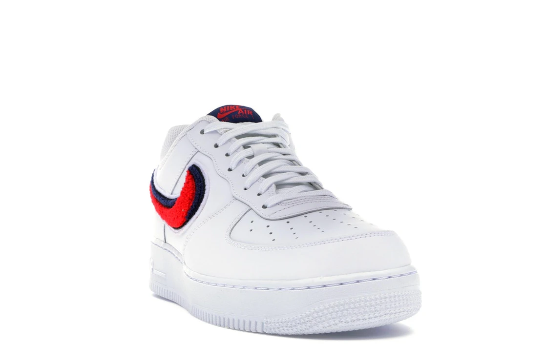 Nike Air Force 1 Low 3D Chenille Swoosh White Red Blue