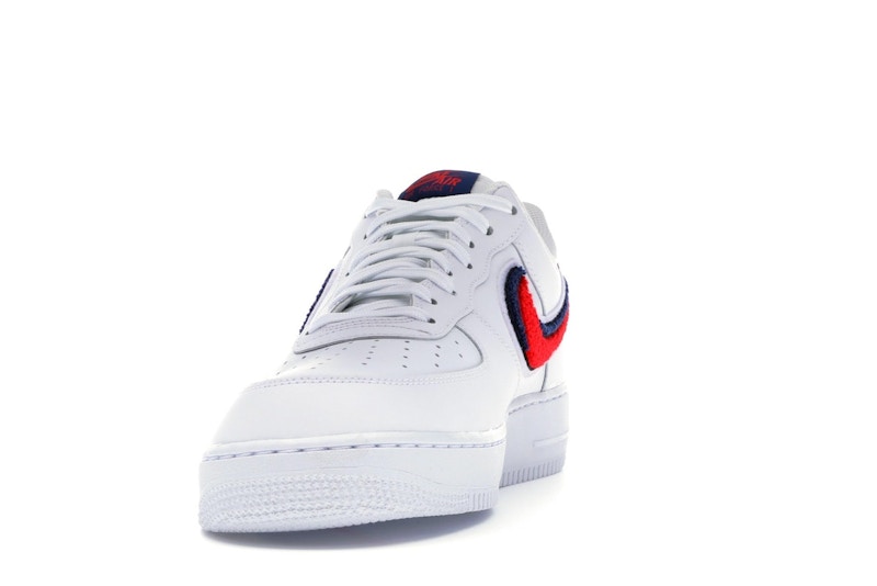 Nike Air Force 1 Low 3D Chenille Swoosh White Red Blue