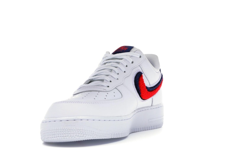 Nike Air Force 1 Low 3D Chenille Swoosh White Red Blue