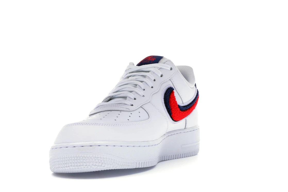 Nike Air Force 1 Low 3D Chenille Swoosh White Red Blue