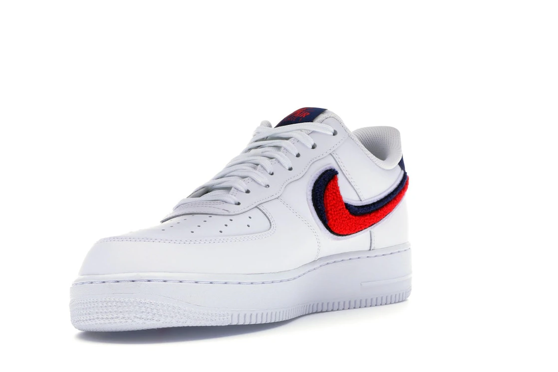 Nike Air Force 1 Low 3D Chenille Swoosh White Red Blue