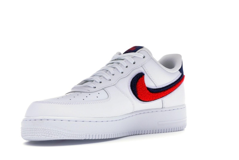 Nike Air Force 1 Low 3D Chenille Swoosh White Red Blue