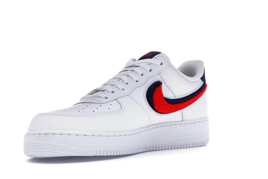 Nike Air Force 1 Low 3D Chenille Swoosh White Red Blue
