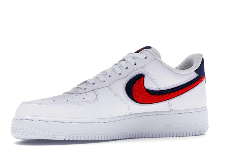 Nike Air Force 1 Low 3D Chenille Swoosh White Red Blue