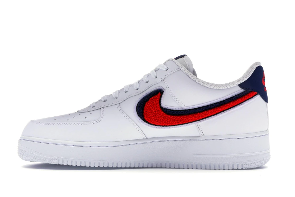 Nike Air Force 1 Low 3D Chenille Swoosh White Red Blue