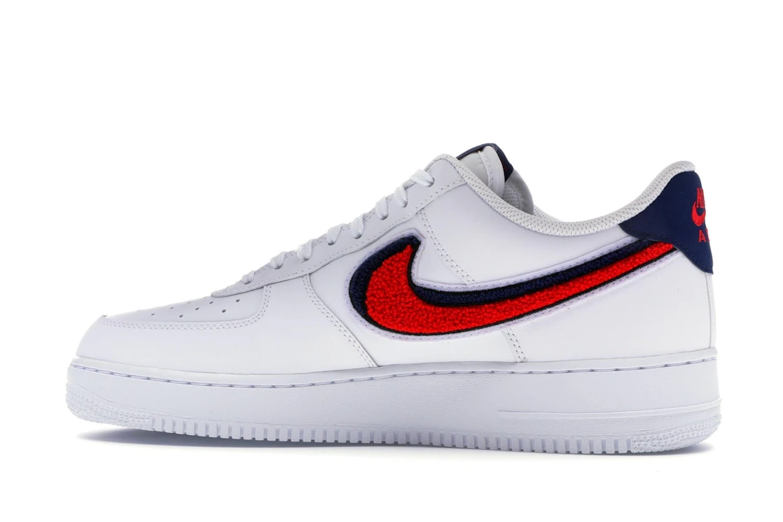 Nike Air Force 1 Low 3D Chenille Swoosh White Red Blue