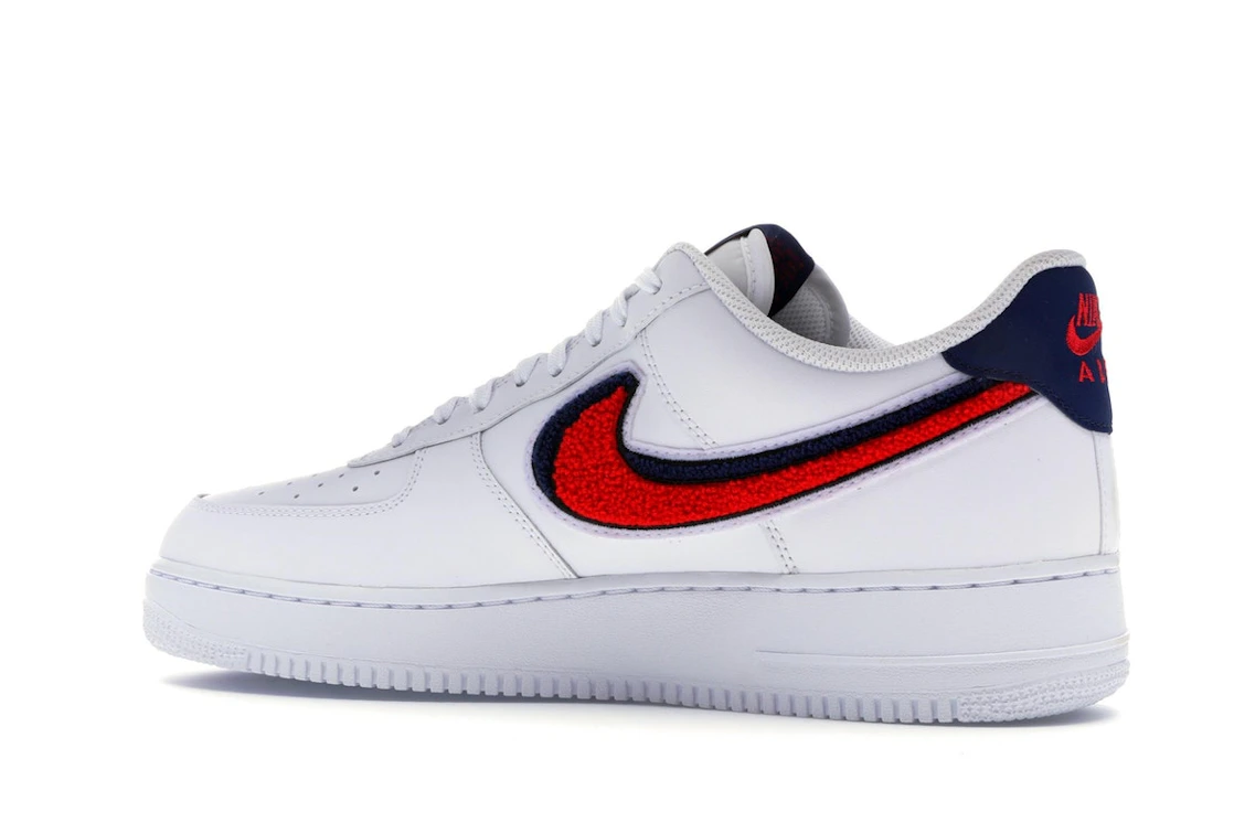 Nike Air Force 1 Low 3D Chenille Swoosh White Red Blue