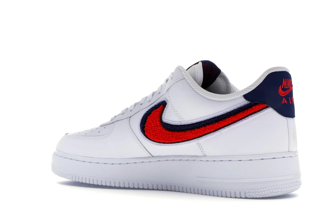 Nike Air Force 1 Low 3D Chenille Swoosh White Red Blue