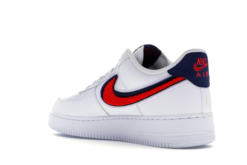 Nike Air Force 1 Low 3D Chenille Swoosh White Red Blue