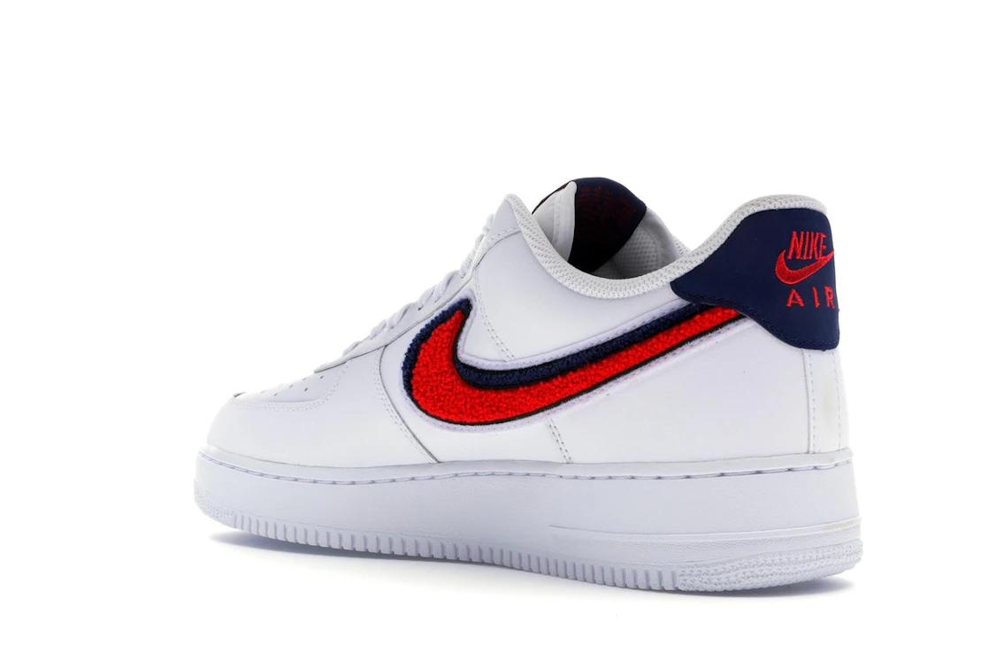 Nike Air Force 1 Low 3D Chenille Swoosh White Red Blue