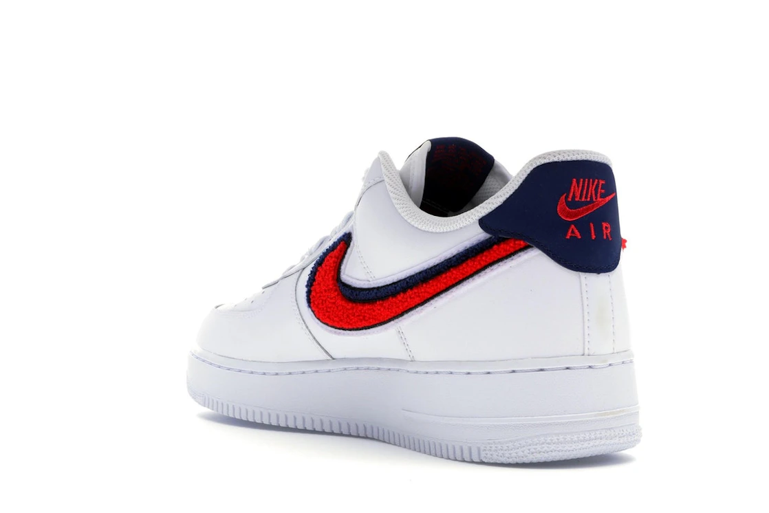 Nike Air Force 1 Low 3D Chenille Swoosh White Red Blue