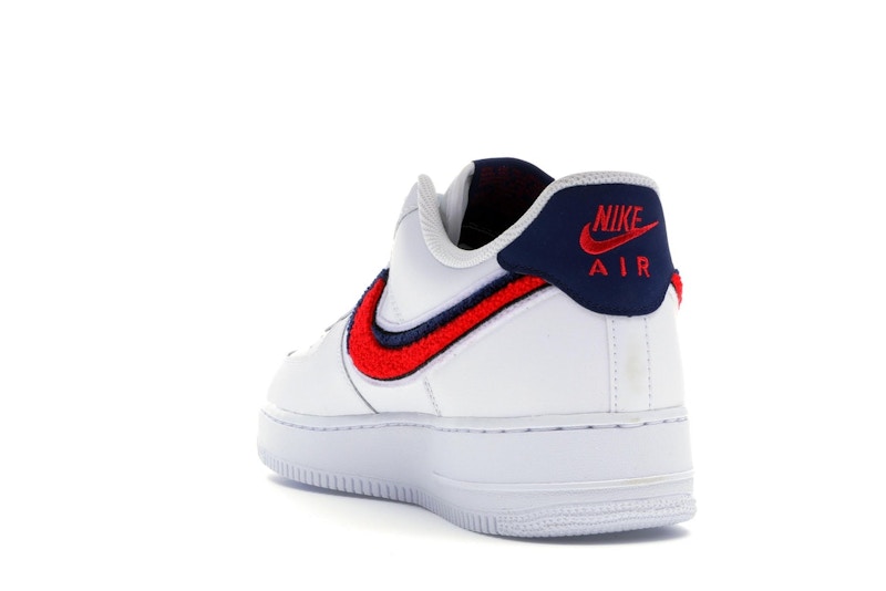Nike Air Force 1 Low 3D Chenille Swoosh White Red Blue