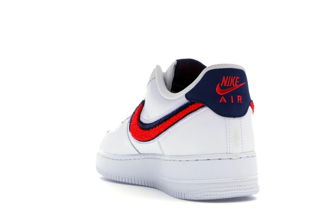Nike Air Force 1 Low 3D Chenille Swoosh White Red Blue