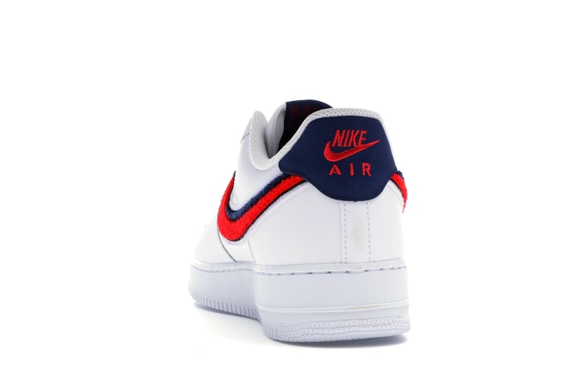 Nike Air Force 1 Low 3D Chenille Swoosh White Red Blue