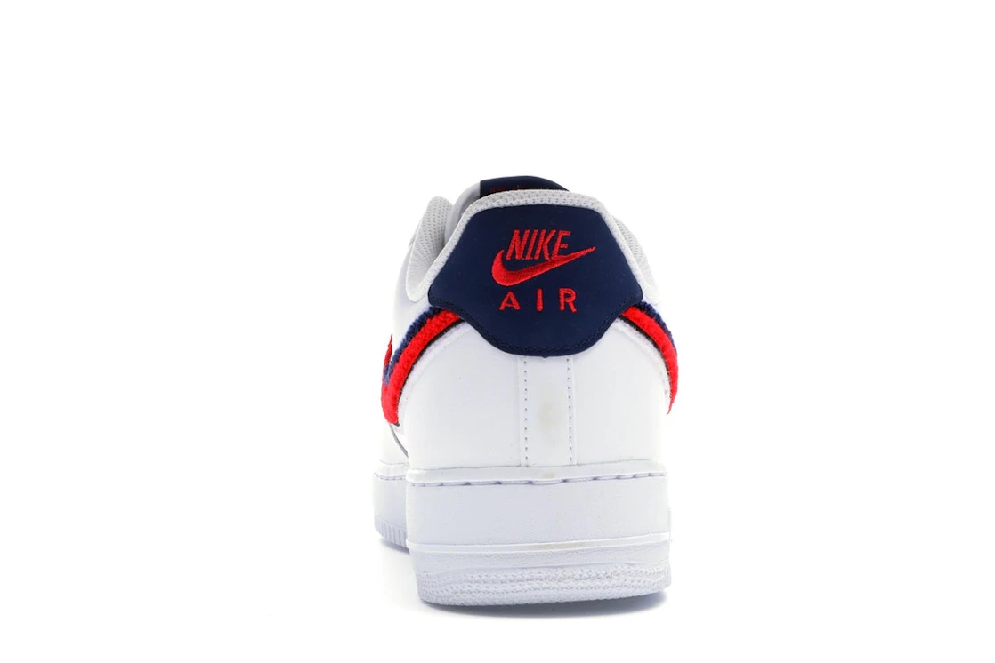 Nike Air Force 1 Low 3D Chenille Swoosh White Red Blue