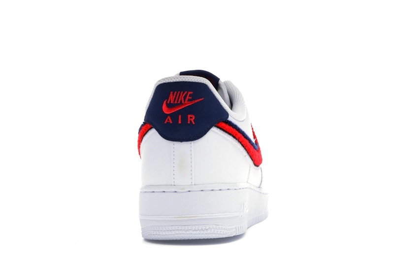 Nike Air Force 1 Low 3D Chenille Swoosh White Red Blue