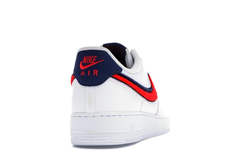 Nike Air Force 1 Low 3D Chenille Swoosh White Red Blue