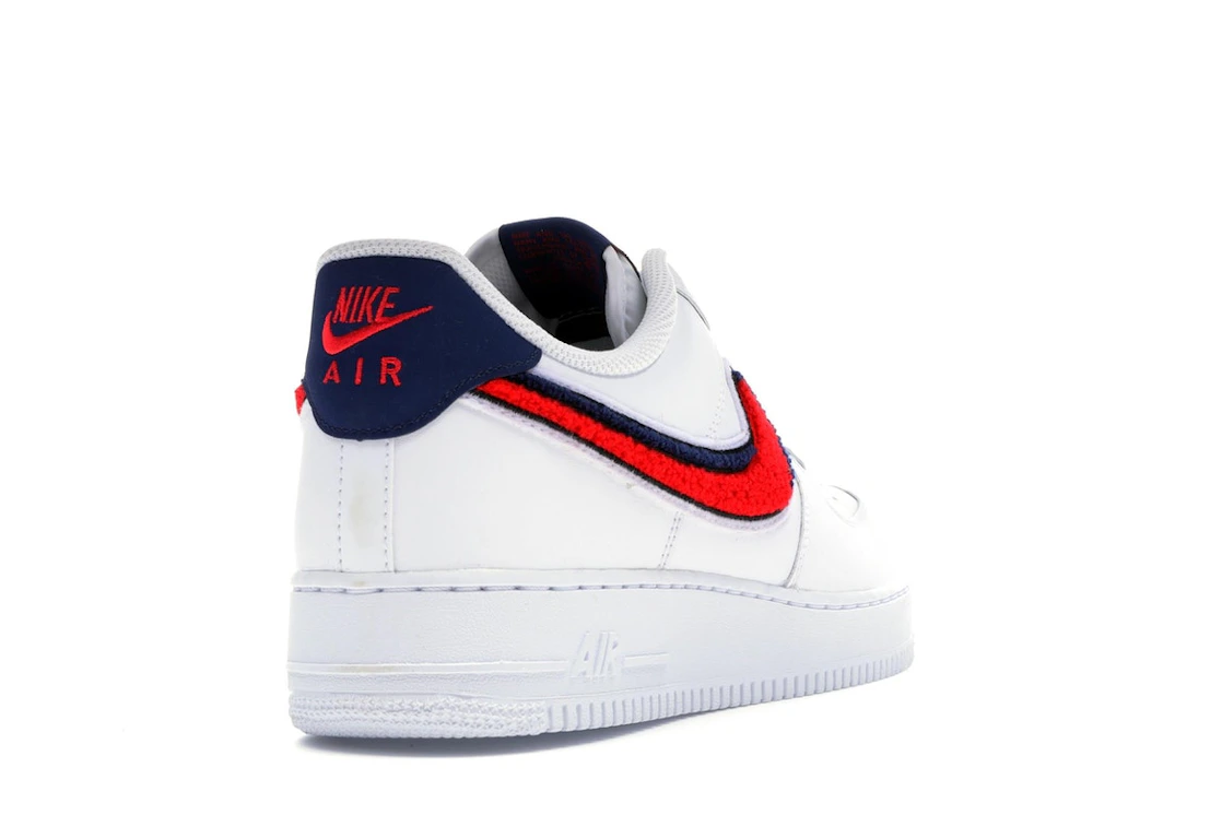 Nike Air Force 1 Low 3D Chenille Swoosh White Red Blue