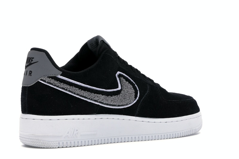 Nike Air Force 1 Low 3D Chenille Swoosh Black Cool Grey Nike Air Force 1 Low 3D Chenille Swoosh Black Cool Grey