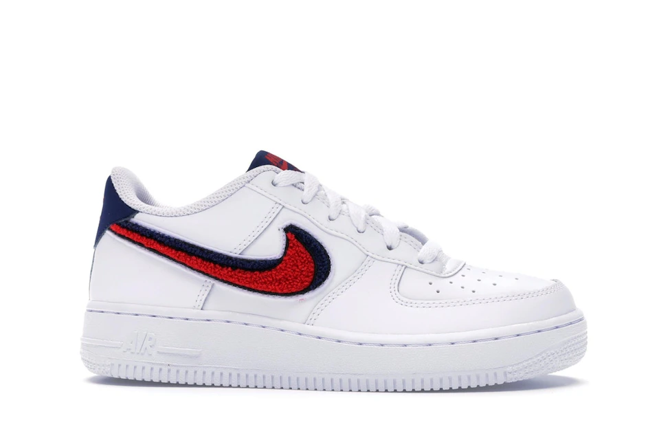 Nike Air Force 1 Low 3D Chenille Swoosh USA (GS) - AO3620-101