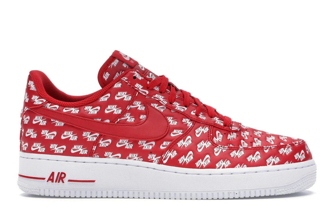 Nike Air Force 1 Low All Over Logo Red 0
