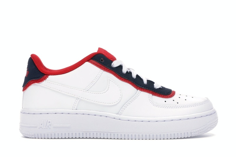 Nike Air Force 1 Low Double Layer White Obsidian Red GS