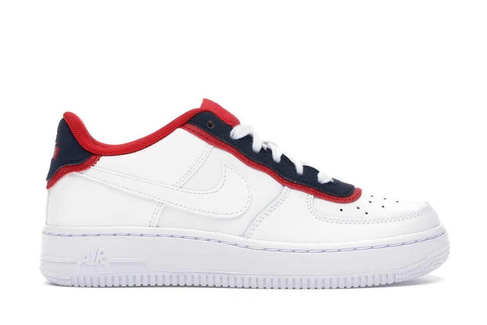 Nike Air Force 1 Low Double Layer White Obsidian Red (GS) 0