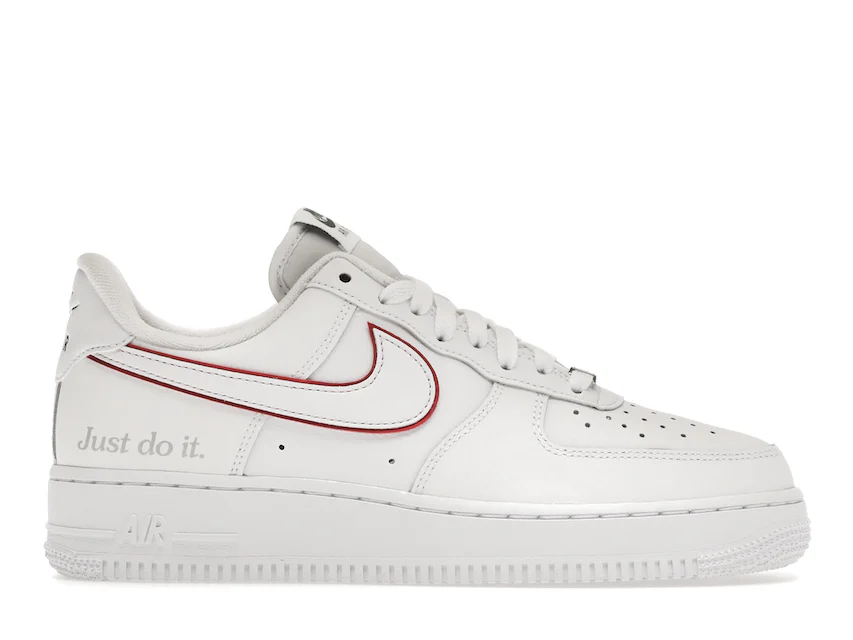 Nike Air Force 1 Low Just Do It White Noble Green Metallic Silver University Red 0