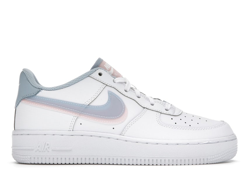 nike air force 1 blue and pink swoosh