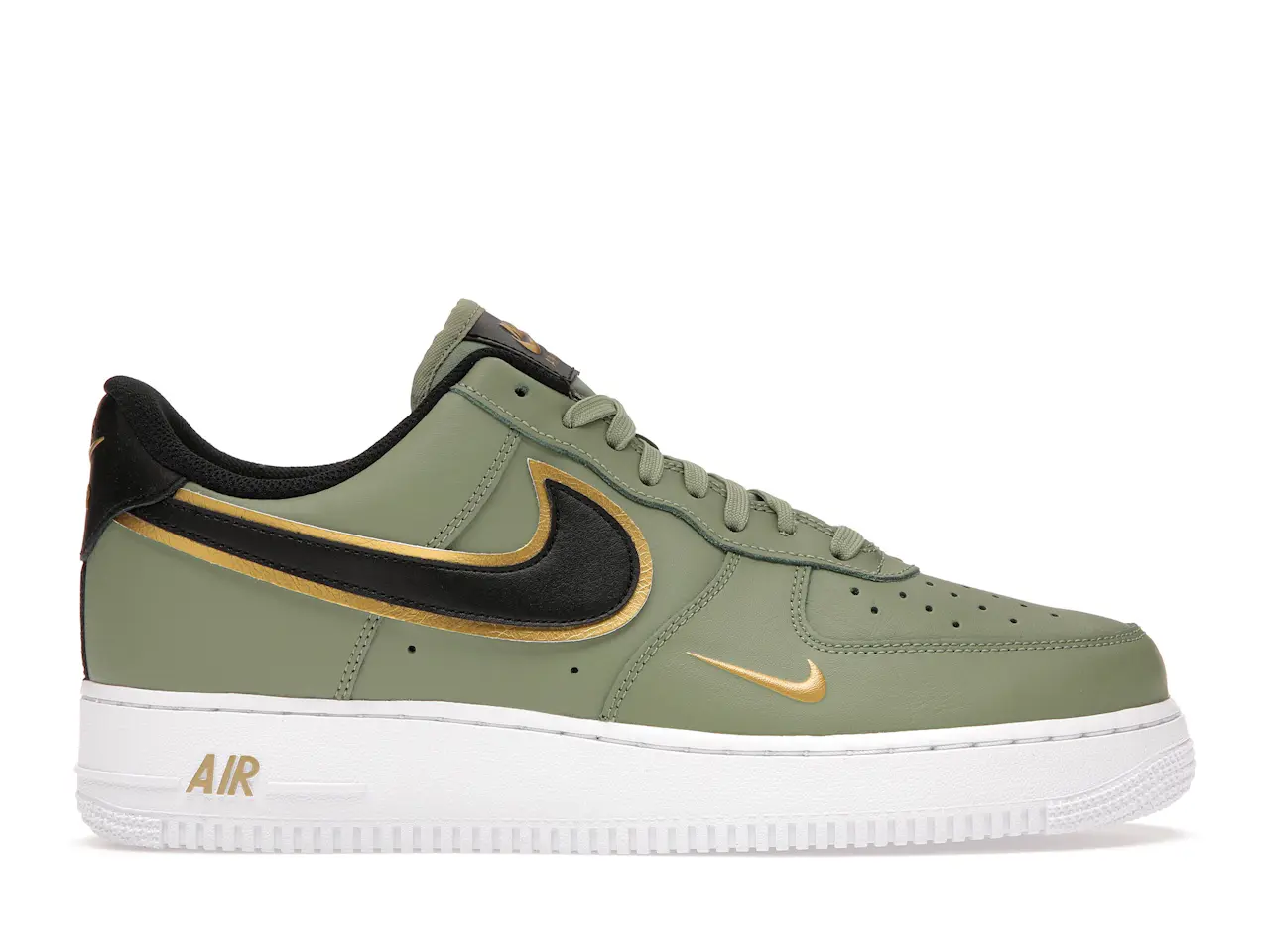 Nike Air Force 1 Low '07 LV8 Double Swoosh Olive Gold Black Men's ...