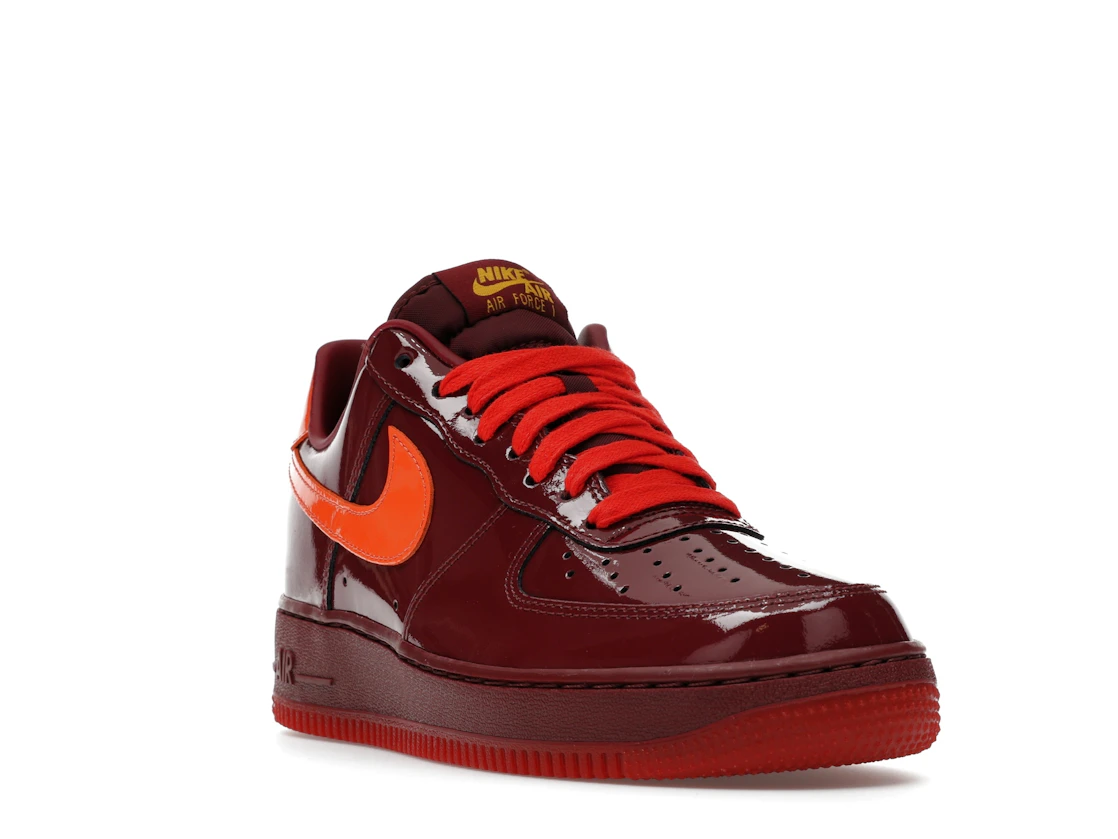 Nike Air Force 1 Low Patent Leather Dark Team Red Safety Orange