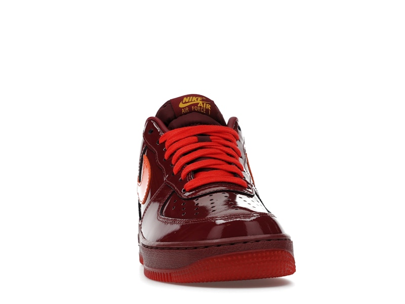 Nike Air Force 1 Low Patent Leather Dark Team Red Safety Orange