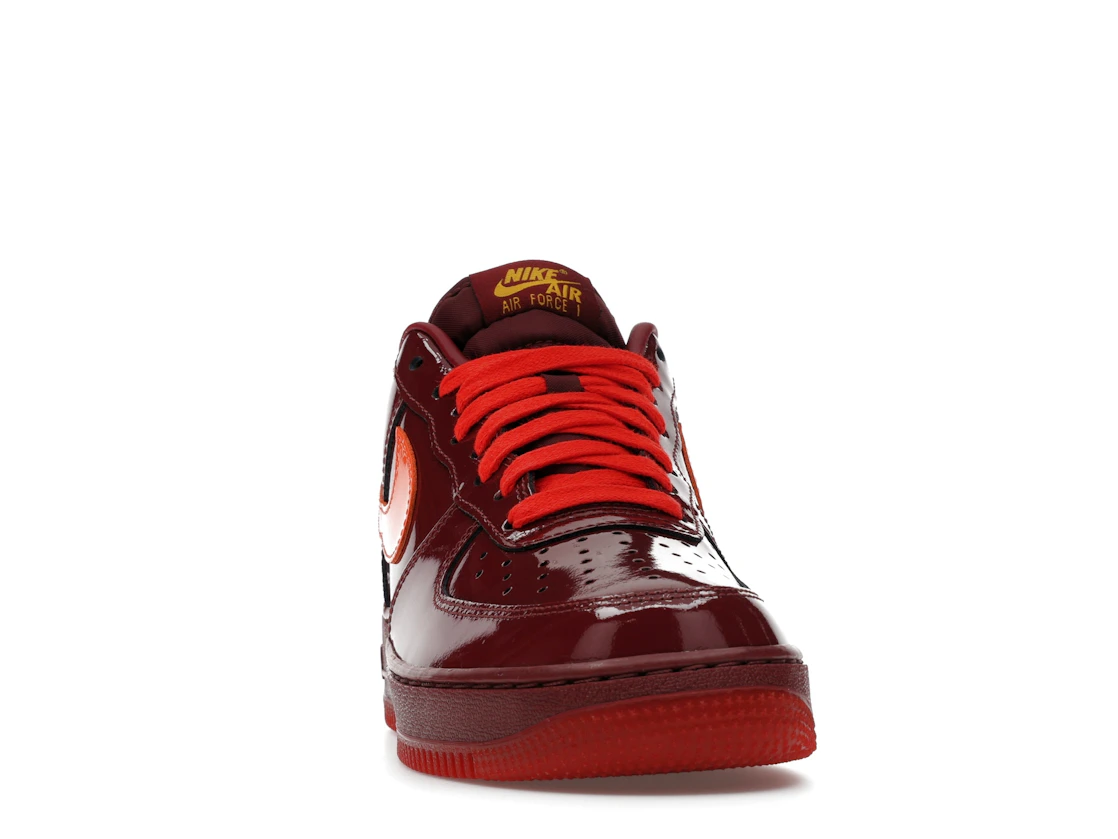 Nike Air Force 1 Low Patent Leather Dark Team Red Safety Orange
