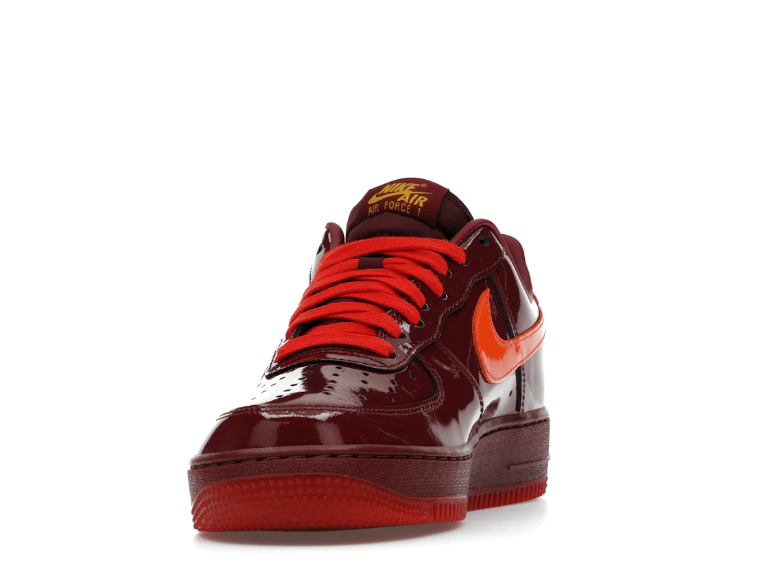 Nike Air Force 1 Low Patent Leather Dark Team Red Safety Orange