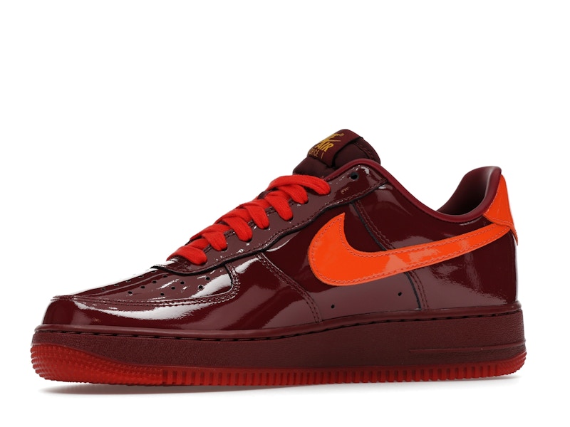 Nike Air Force 1 Low Patent Leather Dark Team Red Safety Orange