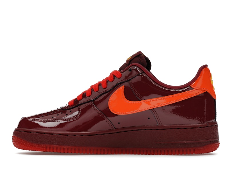Nike Air Force 1 Low Patent Leather Dark Team Red Safety Orange