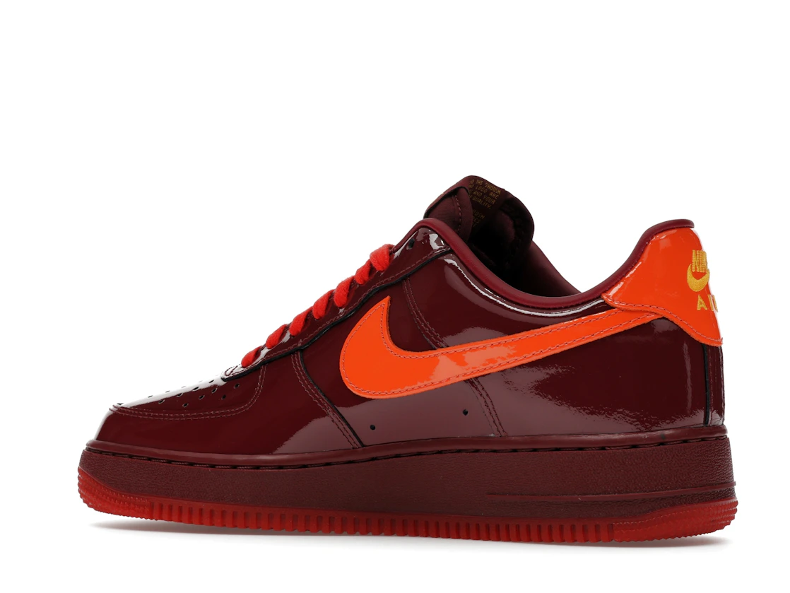 Nike Air Force 1 Low Patent Leather Dark Team Red Safety Orange