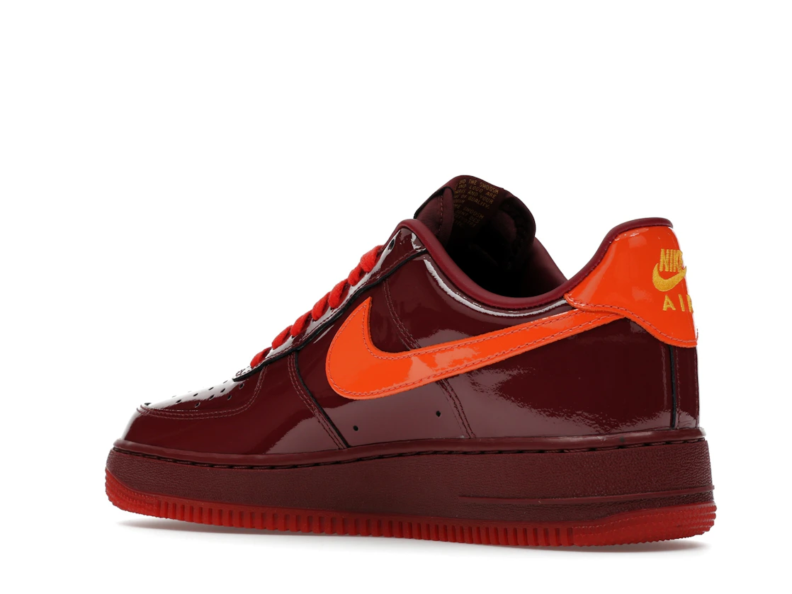 Nike Air Force 1 Low Patent Leather Dark Team Red Safety Orange
