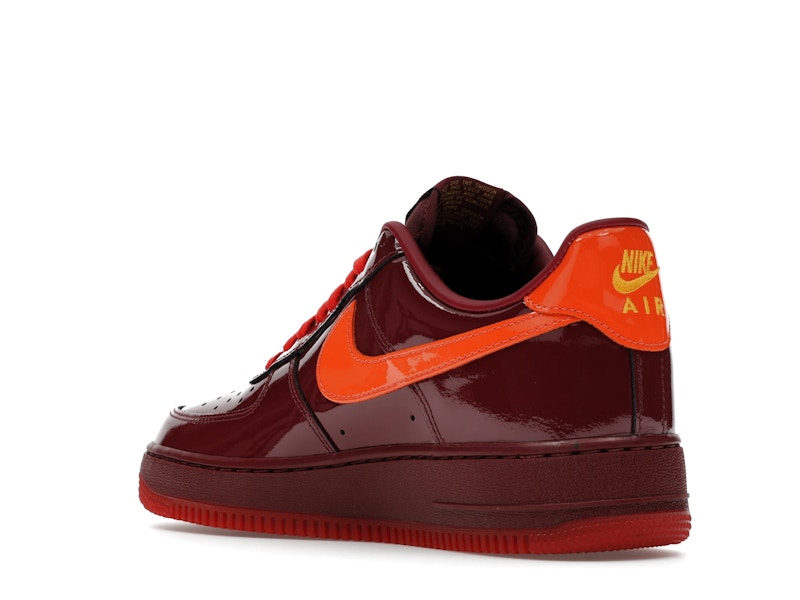Nike Air Force 1 Low Patent Leather Dark Team Red Safety Orange