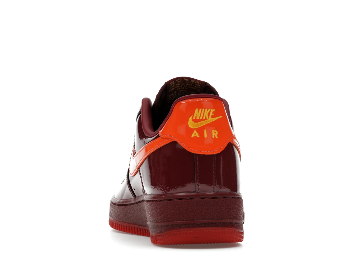 Nike Air Force 1 Low Patent Leather Dark Team Red Safety Orange