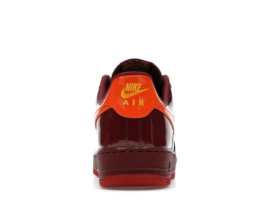 Nike Air Force 1 Low Patent Leather Dark Team Red Safety Orange