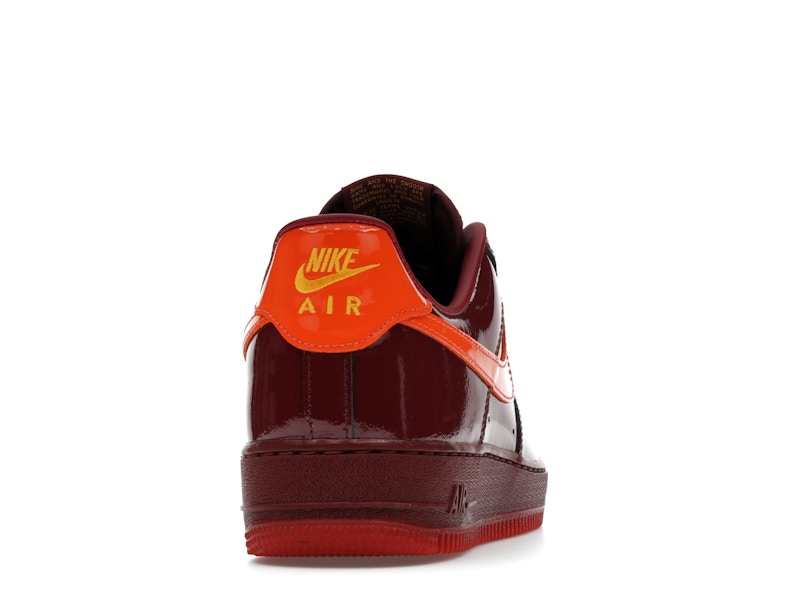 Nike Air Force 1 Low Patent Leather Dark Team Red Safety Orange