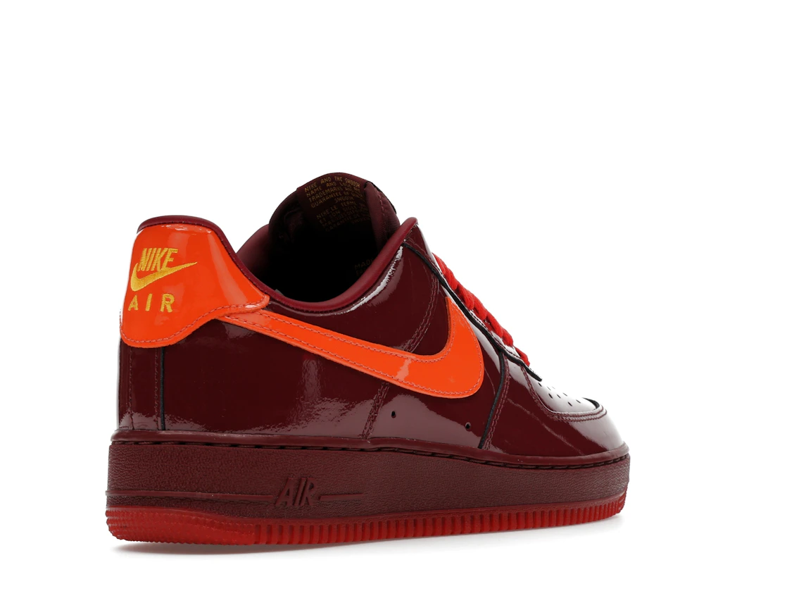 Nike Air Force 1 Low Patent Leather Dark Team Red Safety Orange