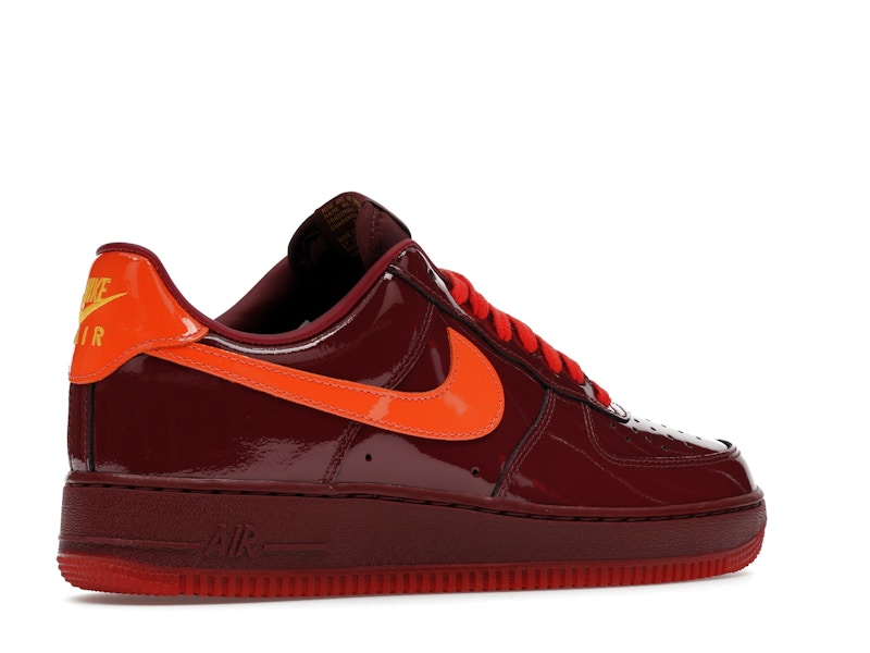 Nike Air Force 1 Low Patent Leather Dark Team Red Safety Orange