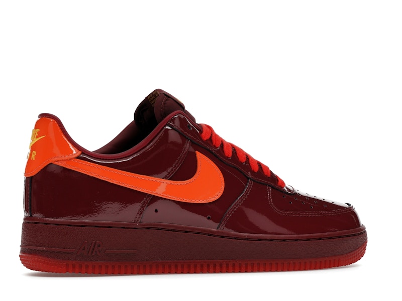 Nike Air Force 1 Low Patent Leather Dark Team Red Safety Orange